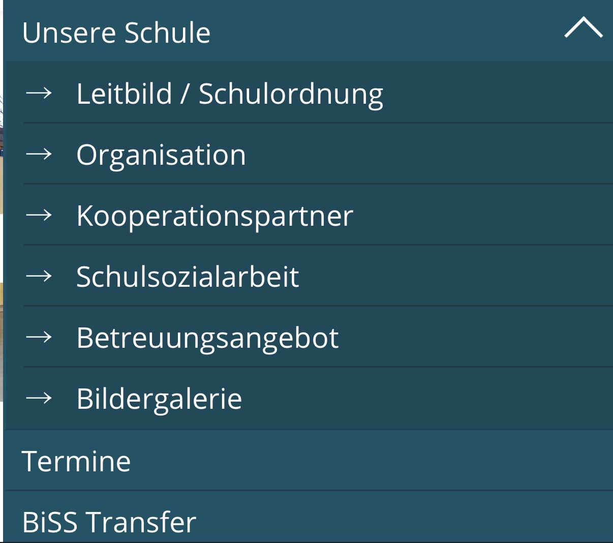 Untermenü auf dem Handy